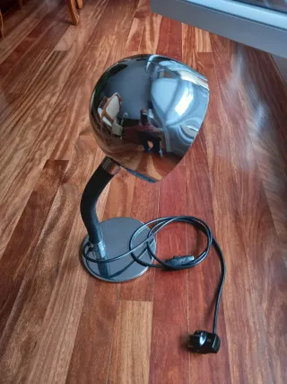 Lámpara Escritorio Flexible Negra/Plateada