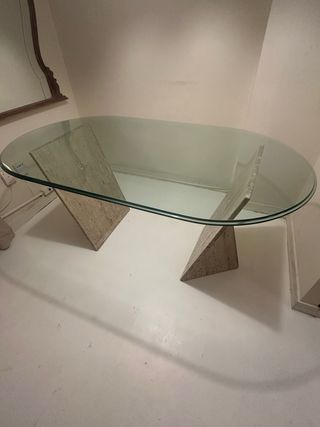 Mesa Comedor Cristal y Mármol Vintage 160x90