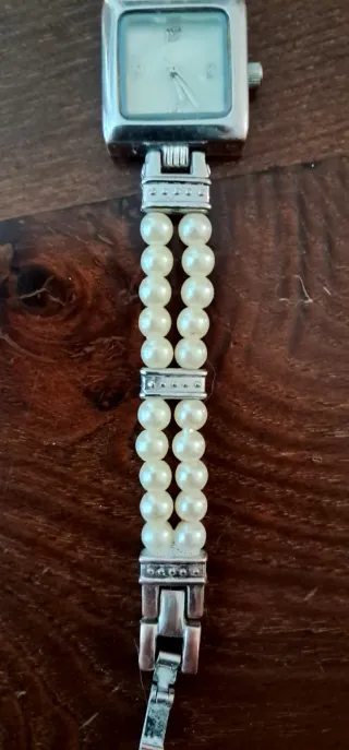 Orologio vintage perla argento