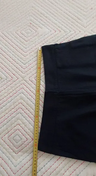 Falda Lino Zara Azul Marino Talla L