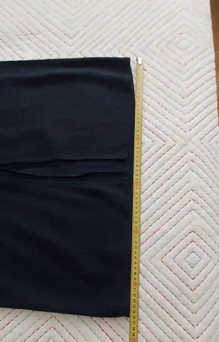 Falda Lino Zara Azul Marino Talla L