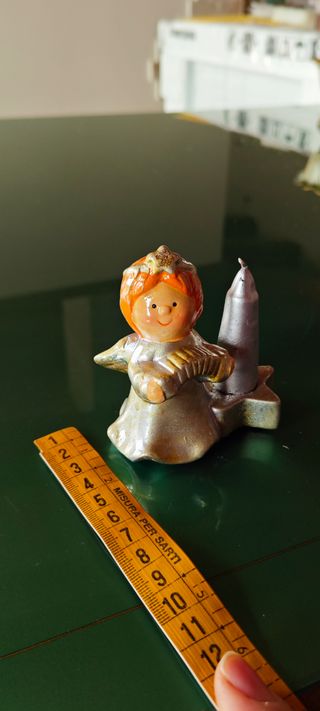 Angelo portacandele stella Natale