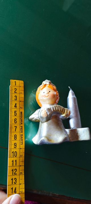 Angelo portacandele stella Natale