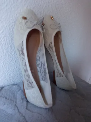 Bailarinas encaje blanco talla 38 sin estrenar