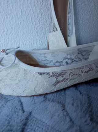 Bailarinas encaje blanco talla 38 sin estrenar