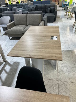 Mesa extensible madera y blanco