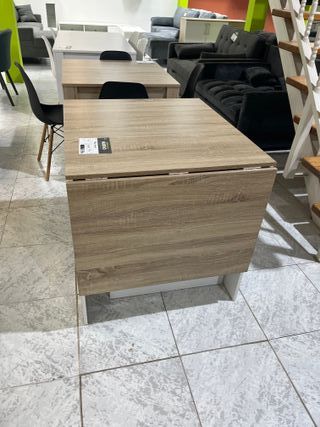 Mesa extensible madera y blanco