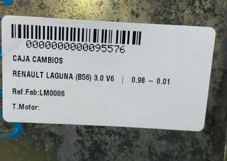 Caja cambios lm0006 renault laguna (b56) 3.0 95576