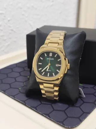 Reloj MEGIR Hombre Dorado y Verde