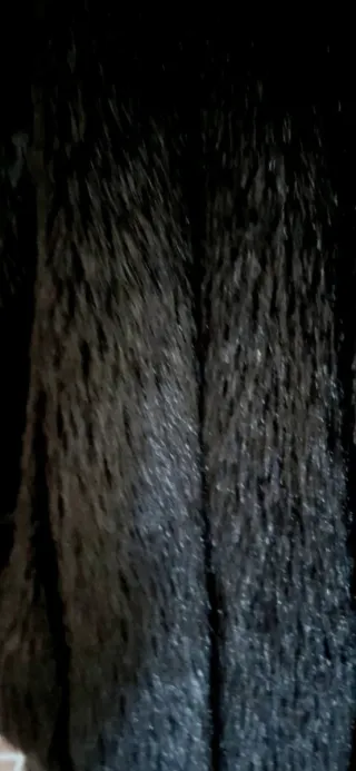 Abrigo Pelo Sintético Negro Made in England