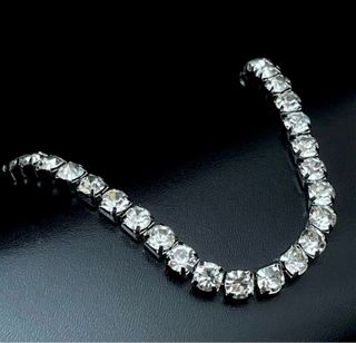 Pulsera circonitas acero inoxidable plateada