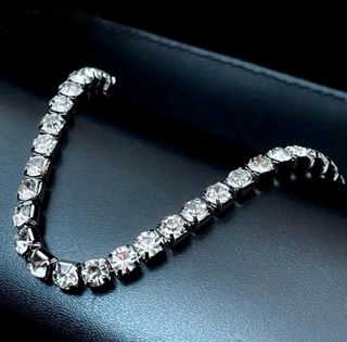 Pulsera circonitas acero inoxidable plateada