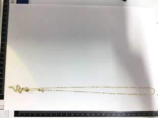 cadena oro 18k con piedra con circonita 24.5cm