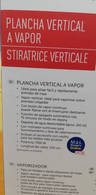 Plancha Vertical Vapor SilverCrest NUEVA