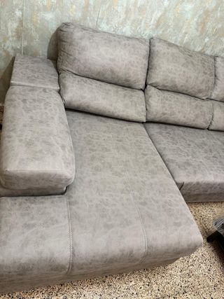 Sofá modular gris piel sintética- doble L