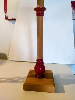 Lámpara de mesa tela a cuadros