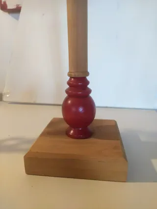 Lámpara de mesa tela a cuadros