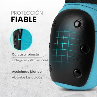 Casco y protecciones skate (rodilleras, muñequeras