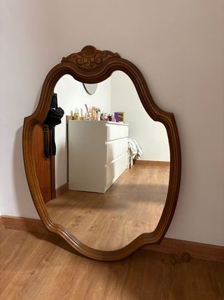 Espejo antiguo madera y cristal