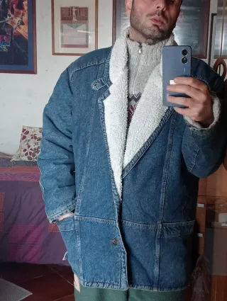 Giubbotto denim sherpa Vintage