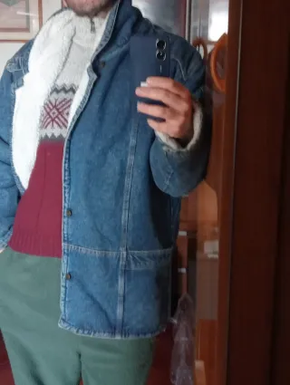 Giubbotto denim sherpa Vintage