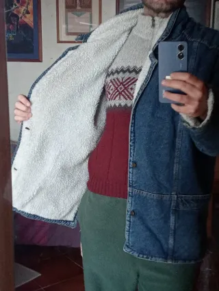 Giubbotto denim sherpa Vintage