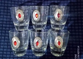 Set 6 Bicchieri Liquore Vetro Argento