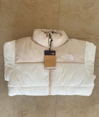 Cazadora beige y crema talla s