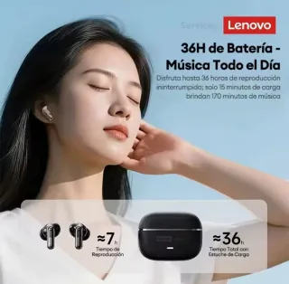 Auriculares Lenovo Bluetooth Negros