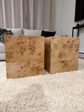 Mesa cubo madera natural (1 pz)