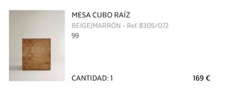 Mesa cubo madera natural (1 pz)