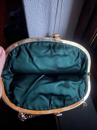 Bolso Vintage Tapicería Floral Cadena Dorada