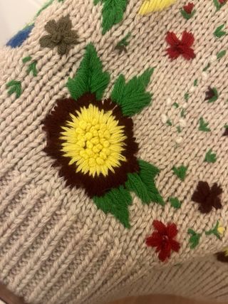 Jersey Zara oversize bordado flores