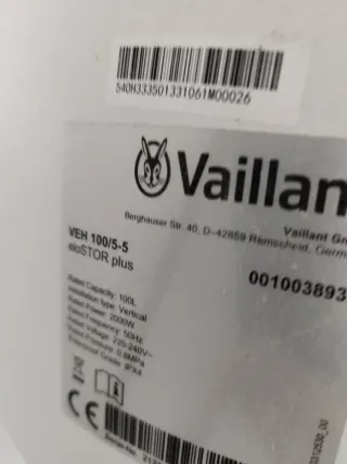 Termo Eléctrico Vaillant 100L Nuevo