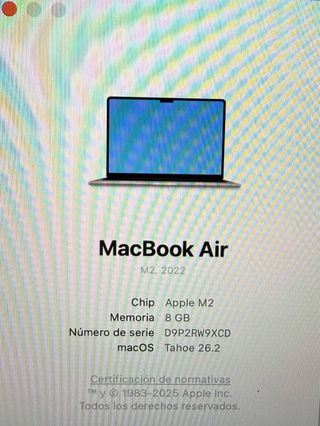 MacBook Air M2 13 Plata 8GB 256GB SSD