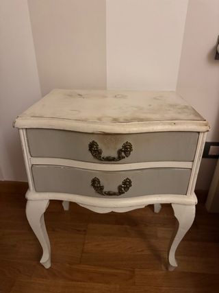 Mesita de noche restaurada madera