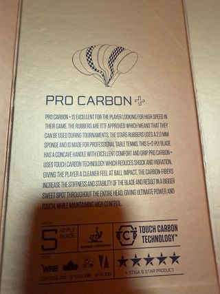 Pala Stiga Pro Carbon + Ping Pong