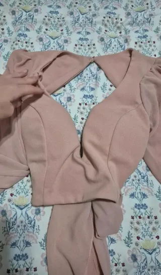 Blusa rosa palo elegante manga larga