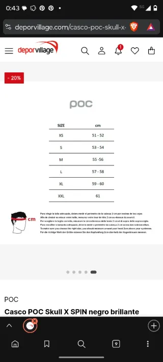 Casco de esquí POC negro