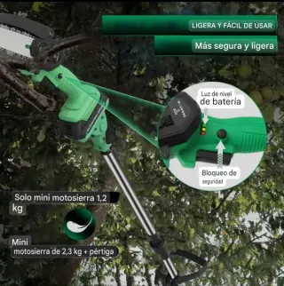 Motosierra Eléctrica Recargable Telescópica