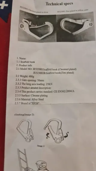 Mosquetónes Ganchos JECH no.4 unidades