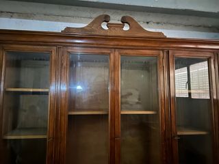 Vitrina madera y cajonera años 40