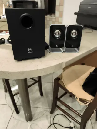 Sistema Audio Logitech Stereo Nero/Argento