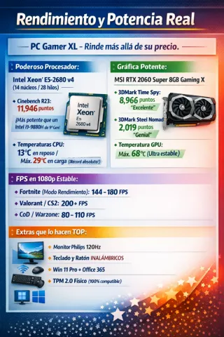 PC Gaming RTX 2060 Super 8GB Win11 Pro