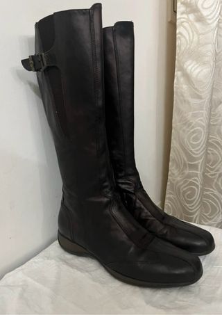 Stivali Nero Giardini Marrone Tacco Basso