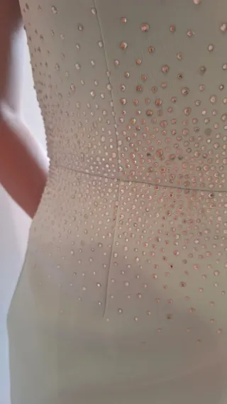 Vestido fiesta Calvin Klein verde agua casi nuevo