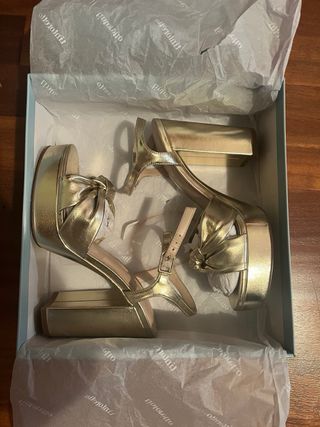 Tacones dorados Tintoretto plataforma fiesta