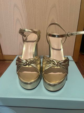 Tacones dorados Tintoretto plataforma fiesta