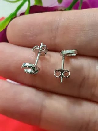 Mini Lunas Verdes Plata de Ley 925