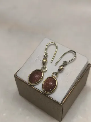 Orecchini Argento 800 Pietra Avventurina